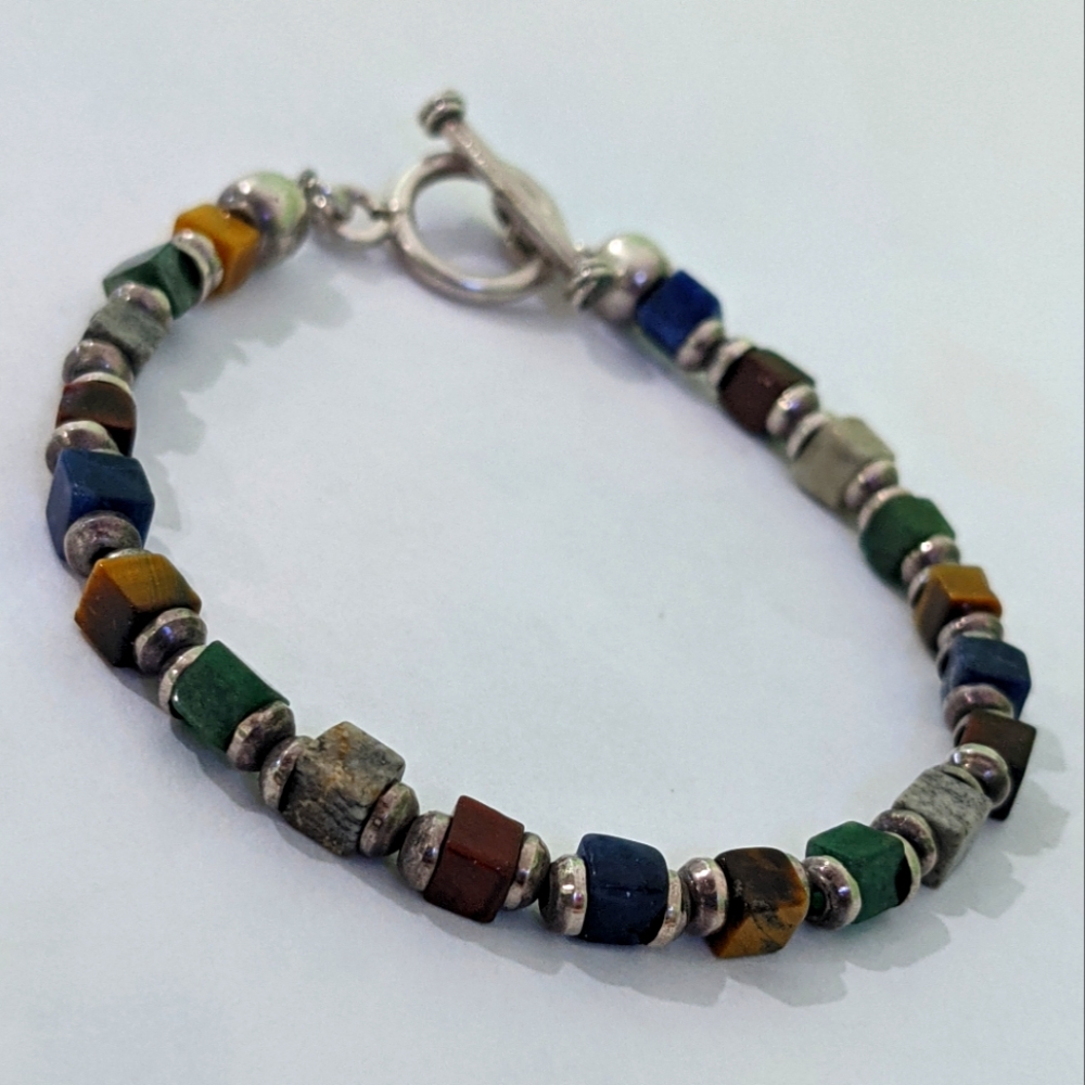 Sterling silver 925 natural stone bracelet
